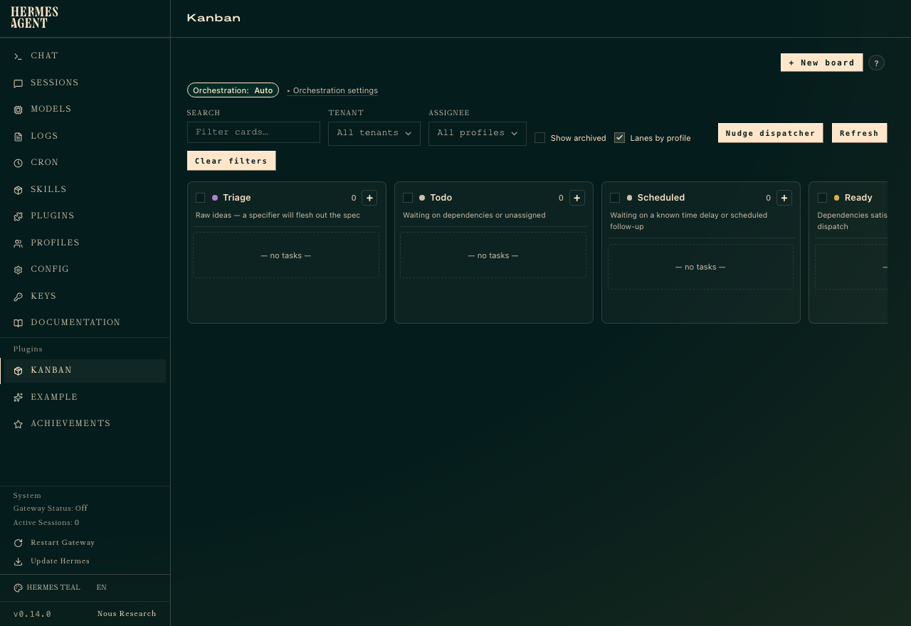The Kanban plugin showing four columns: Triage, Todo, Scheduled, and Ready